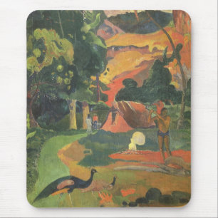 Tapis De Souris Paysage aux paons de Paul Gauguin