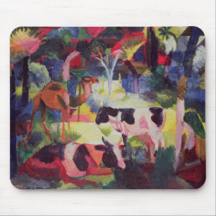 Tapis De Souris Paysage avec des vaches et un chameau