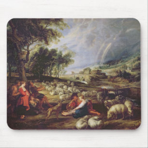 Tapis De Souris Paysage avec un arc-en-ciel
