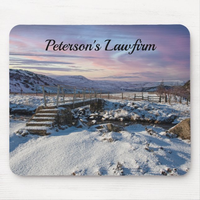 Tapis De Souris Paysage de Noël pittoresque hiver (Devant)