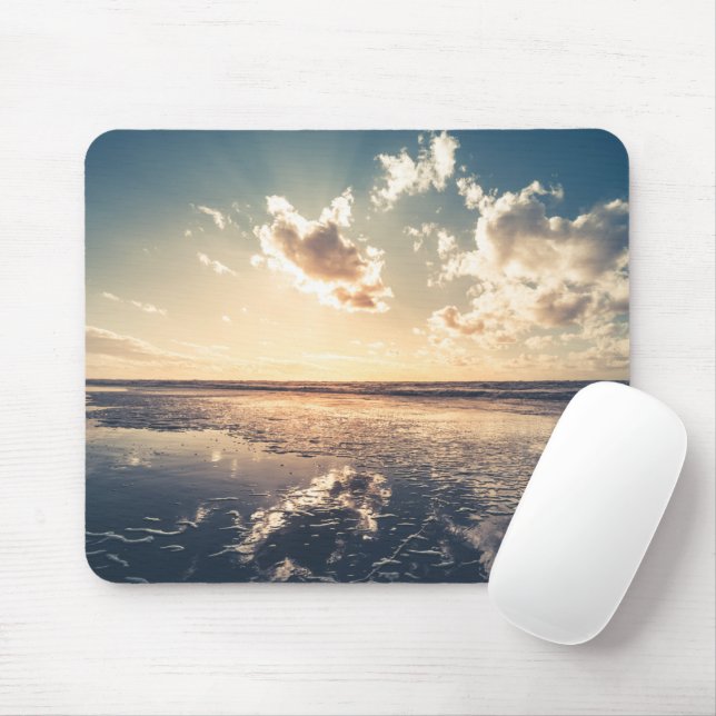 Tapis De Souris Paysage de Sunset Beach Photo (Avec souris)