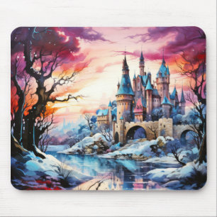 Tapis De Souris Paysage du château Concept Paysage coloré Abstrait