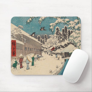 Tapis De Souris Paysage hivernal d'Hiroshige japon ukiyo-e antique