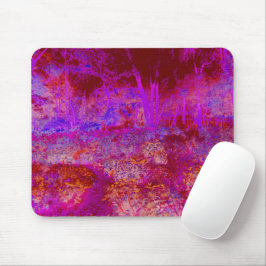 Tapis De Souris Paysage impressionniste Trippy Red et Magenta