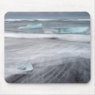 Tapis De Souris Paysage marin agité avec de la glace, Islande