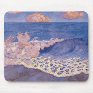 Tapis De Souris Paysage marin bleu, effet de vague, c.1893