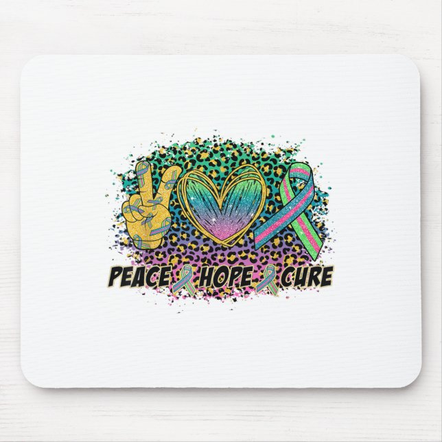 Tapis De Souris Peace Hope Cure Mbc Sensibilisation Guerrier Vert  (Devant)