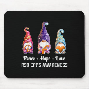 Tapis De Souris Peace Hope Love Gnomes Rsd Crps Sensibilisation