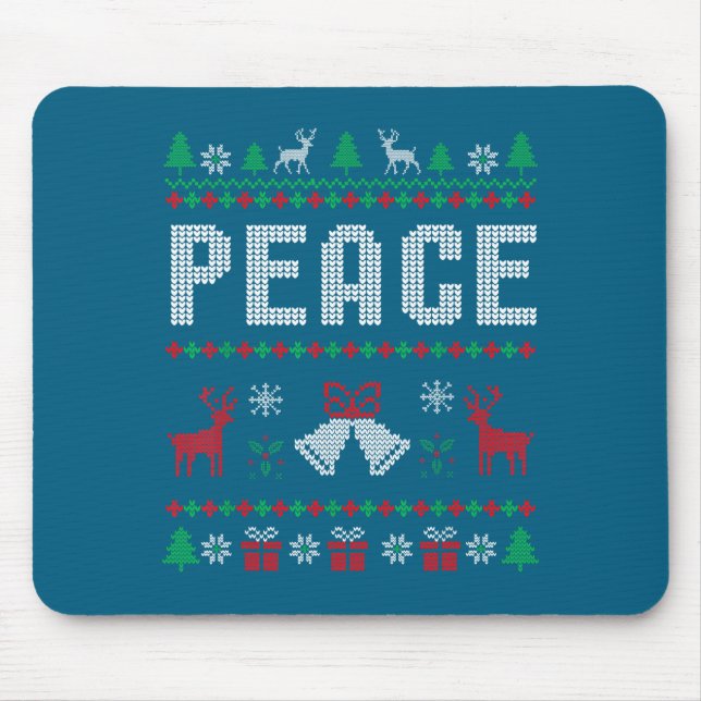 Tapis De Souris Peace I Come In Peace Couple Matching Ugly Christm (Devant)