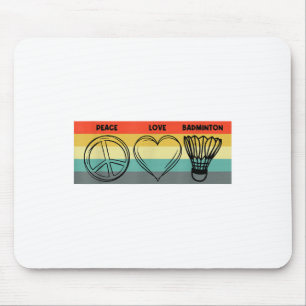 Tapis De Souris Peace Love Badminton Joueur Badminton Shuttle Spor