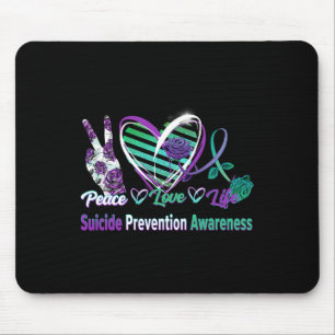 Tapis De Souris Peace Love Conscience du suicide Semi-Colon Cadeau