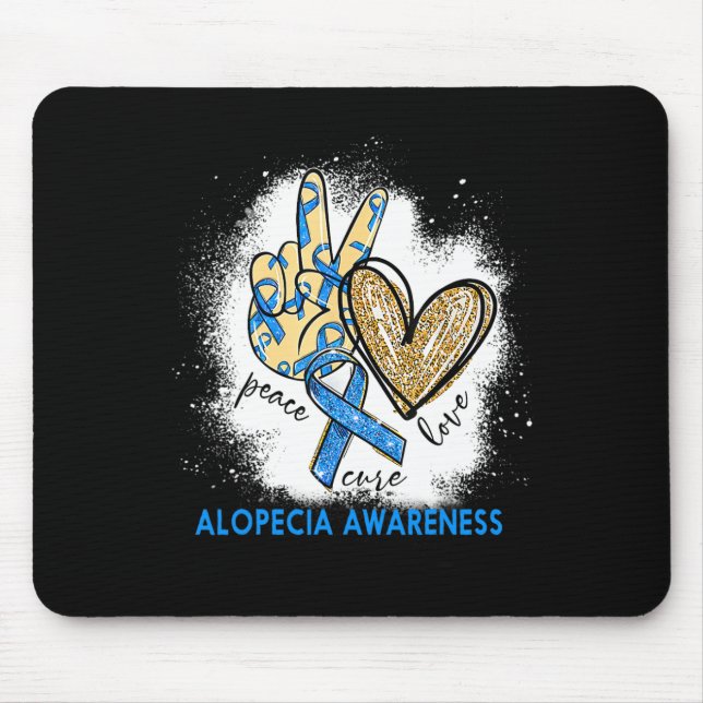 Tapis De Souris Peace Love Cure Bleached Alopecia Sensibilisation (Devant)