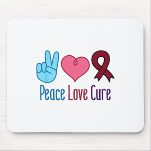 Tapis De Souris Peace Love Cure Sickle Cell Anemia Sensibilisation
