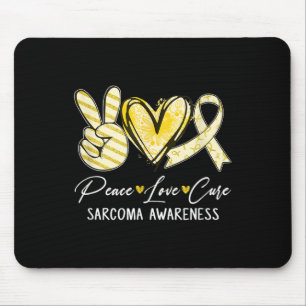 Tapis De Souris Peace Love Cure Yellow Ribbon Sensibilisation au s
