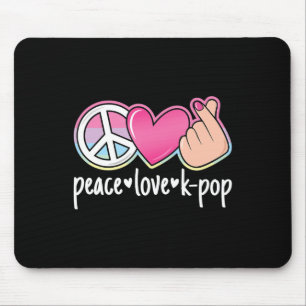 Tapis De Souris Peace Love K-Pop Cute Kpop Music Anime Lover