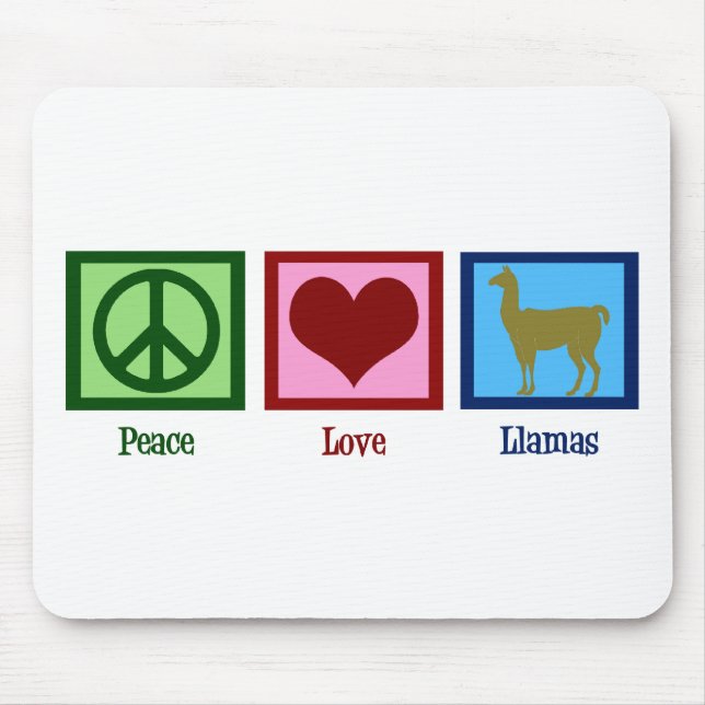 Tapis De Souris Peace Love Llamas (Devant)