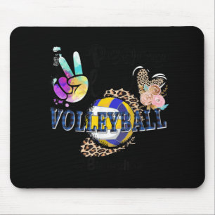 Tapis De Souris Peace Love Volleyball Soeur Vie Maman Grand-mère L