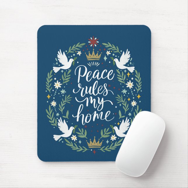 Tapis De Souris Peace Rules My Home (Avec souris)