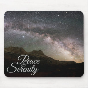 Tapis De Souris Peace & Serenity Mountain Night Sky