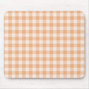 Tapis De Souris Peach White À damiers En vichy Motif