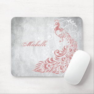 Tapis De Souris Peacock rose Personnalisé
