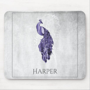 Tapis De Souris Peacock violet élégant Panier de souris personnali
