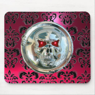 Tapis De Souris PEAU DE CHROME, Damas, Rubis rouge rose