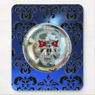 Tapis De Souris PEAU DE CHROME, Damas, Sapphire Bleu