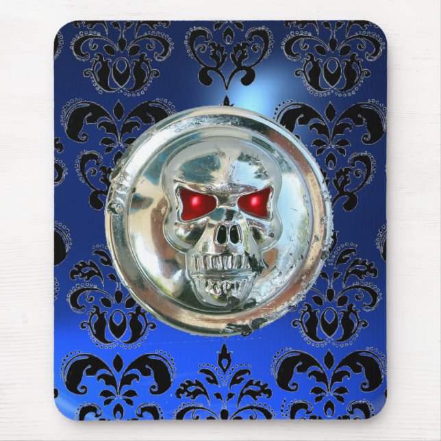 Tapis De Souris PEAU DE CHROME, Damas, Sapphire Bleu (Devant)
