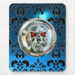Tapis De Souris PEAU DE CHROME, Damas, Sapphire Bleu