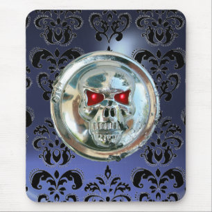 Tapis De Souris PEAU DE CHROME, Damas, Topaz Bleu