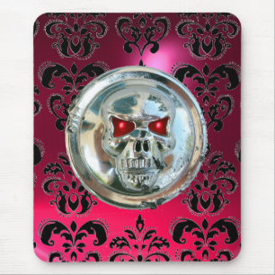 Tapis De Souris PEAU DE CHROME, Rubis rose Damas