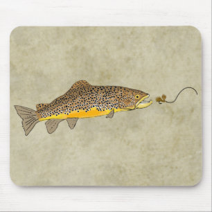 Tapis De Souris Pêche à la volée truite Brown