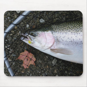 Tapis De Souris Pêche de mouche à truite arc-en-ciel de truite 