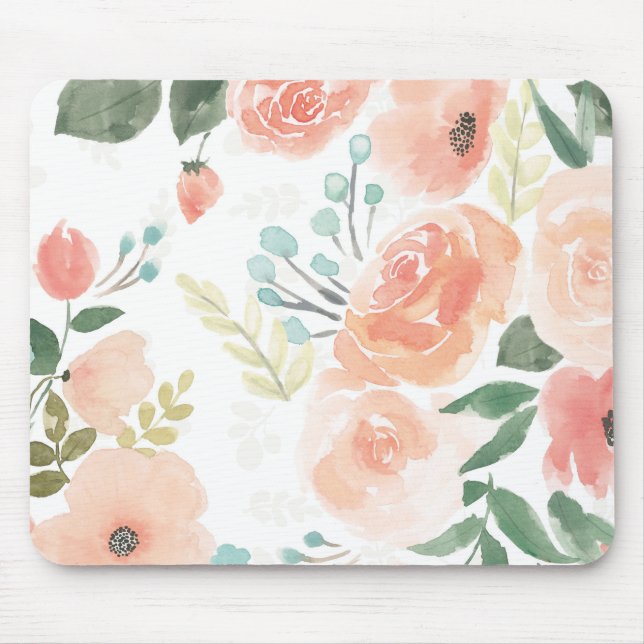 Tapis De Souris Pêche en pastel de floraison du plaisir | (Devant)