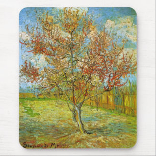 Tapis De Souris Pêcher rose en fleurs de Vincent van Gogh