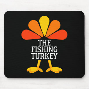 Tapis De Souris Pêcher Turquie drôle Thanksgiving Fam