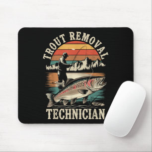 Tapis De Souris Pêcheur drôle truite pêche à la mouche