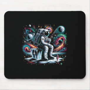 Tapis De Souris Pêcheur sur glace de galaxie cool astronaute sur l