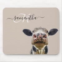 Peeking Sneaky Cow Personnalisé Monogramme
