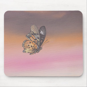 Tapis De Souris Peignant dépeindre le papillon en vol