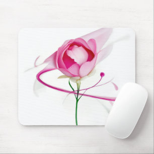 Tapis De Souris Peine rose Bud Peinture Abstraite