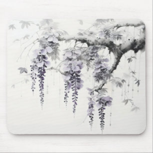 Tapis De Souris Peinture à l'encre de fleurs de bactéries