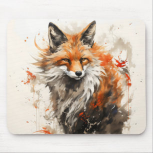 Tapis De Souris Peinture à l'encre de renard