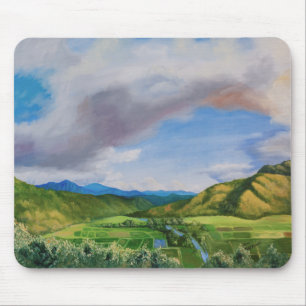 Tapis De Souris Peinture à l'huile de la vallée de Hanalei Hawaii