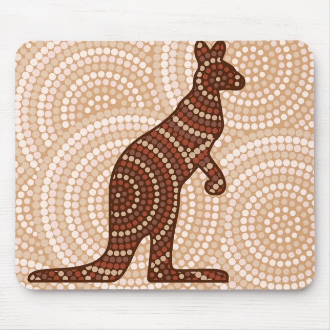 Tapis De Souris Peinture à points de kangourou autochtone (Devant)
