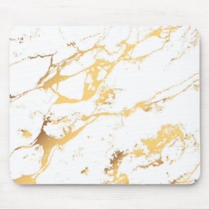 Tapis De Souris Peinture Abstraite en acrylique or et blanc Abstra