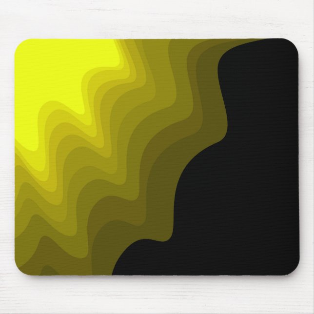 Tapis De Souris Peinture abstraite noire et jaune (Devant)