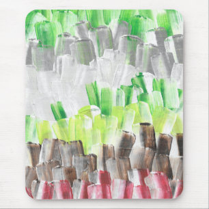 Tapis De Souris Peinture abstraite par coups de pinceau en vert et