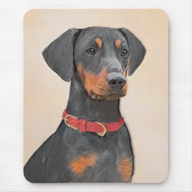 Tapis De Souris Peinture allemande Pinscher peinture art animal or (Devant)
